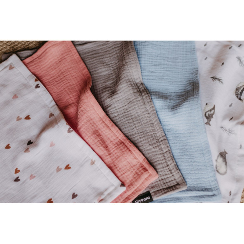 T-TOMI Muslin diaper under the head Blue