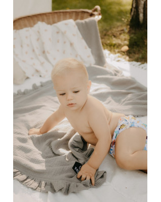 T-TOMI Muslin blanket with ruffles Pink