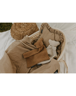 T-TOMI Muslin blanket with ruffles Beige