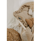 T-TOMI Muslin pillow with ruffles Beige