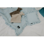 T-TOMI Muslin pillow with ruffles Blue