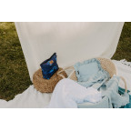 T-TOMI Muslin pillow with ruffles Grey