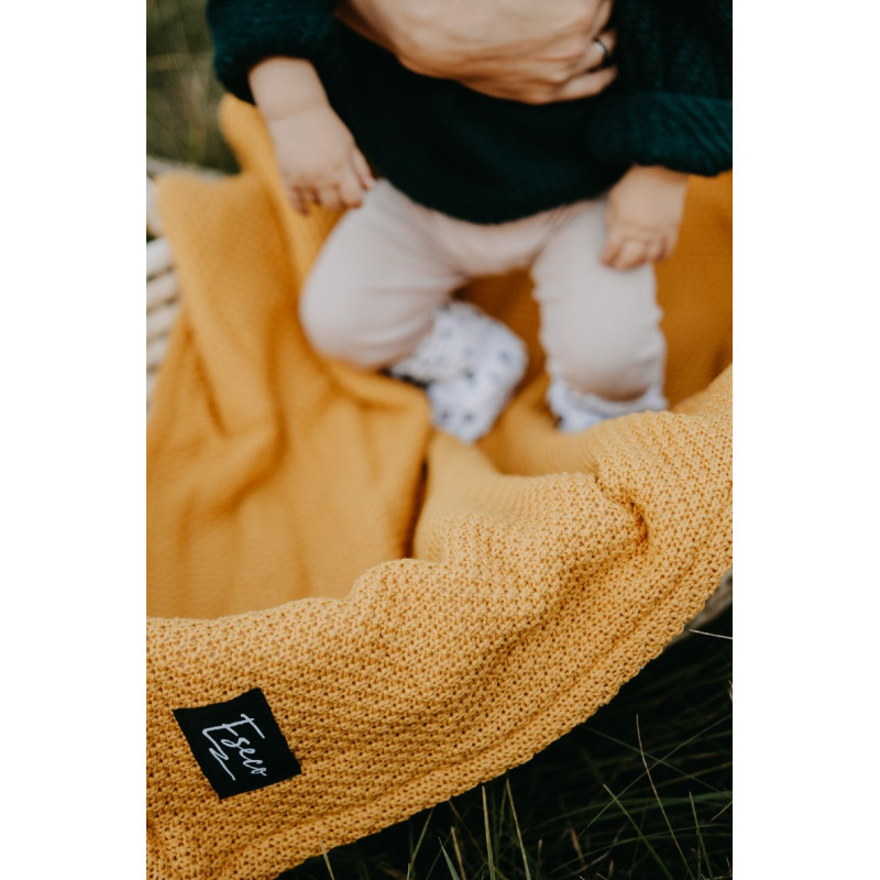 T-TOMI Knitted blanket WARM Mustard