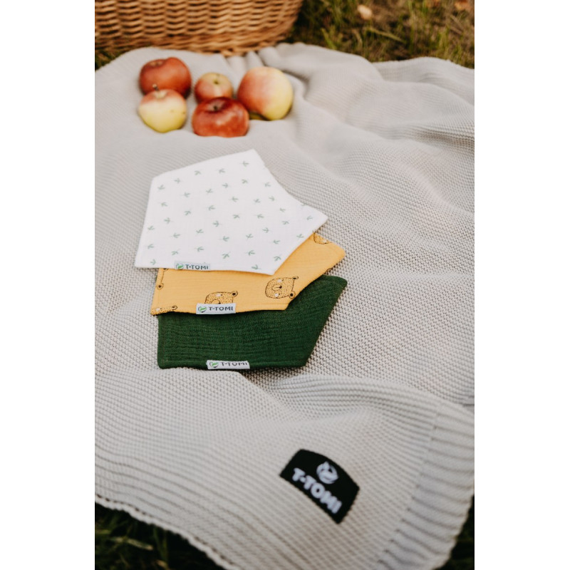 T-TOMI Knitted blanket Dark blue waves