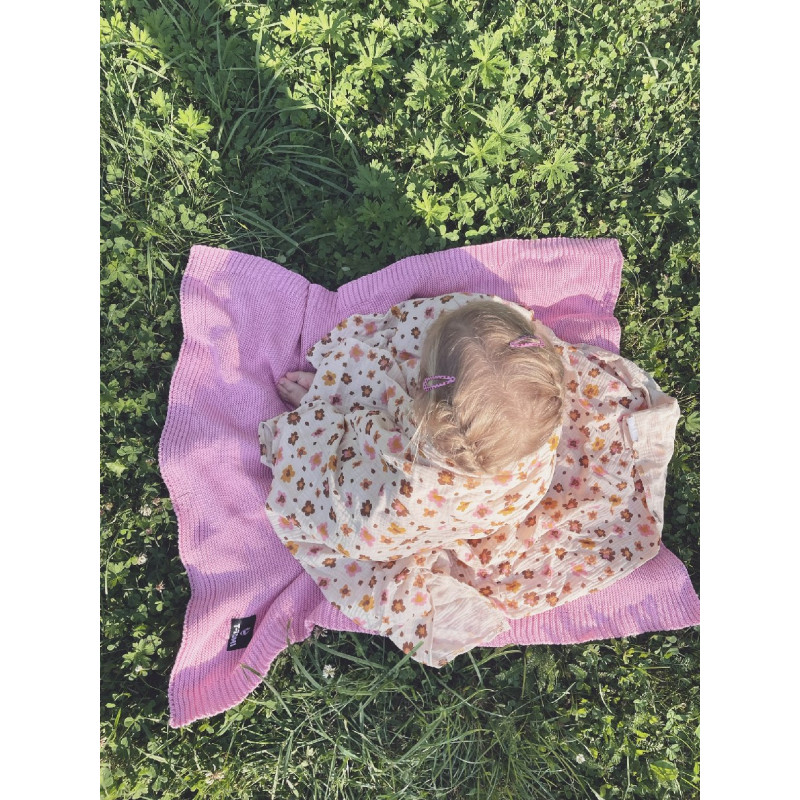 T-TOMI Knitted blanket Pink waves