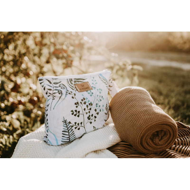 T-TOMI Knitted blanket Dark grey waves