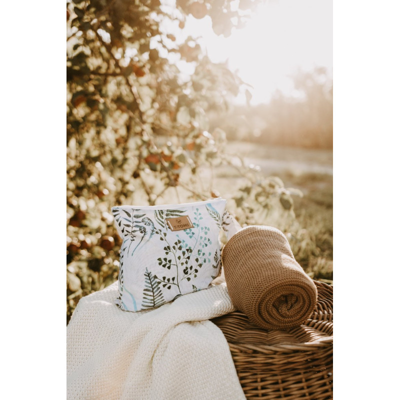 T-TOMI Knitted blanket White waves