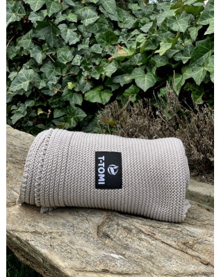 T-TOMI Knitted blanket Grey waves