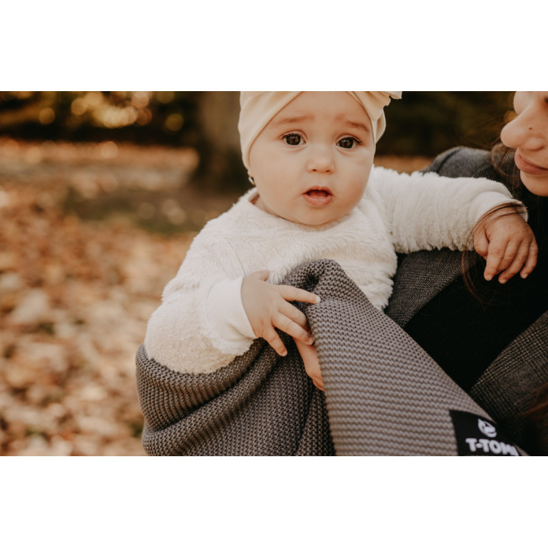 T-TOMI Knitted blanket WARM Dark blue waves