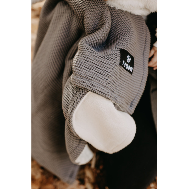 T-TOMI Knitted blanket WARM Grey waves