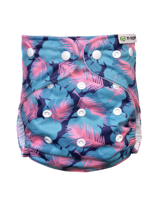 T-TOMI Pant diaper AIO - Changing set snaps Feathers