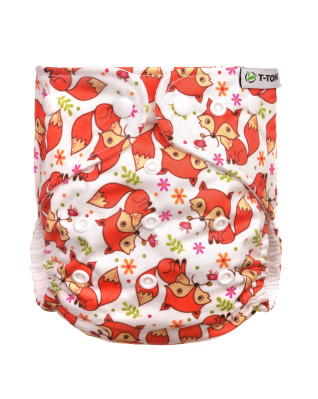 T-TOMI Pant diaper AIO - Changing set snaps Foxes