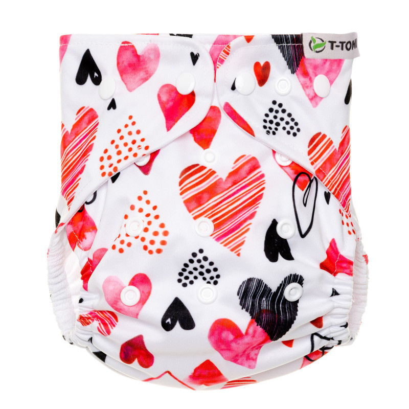 T-TOMI Pant diaper AIO - Changing set snaps Hearts