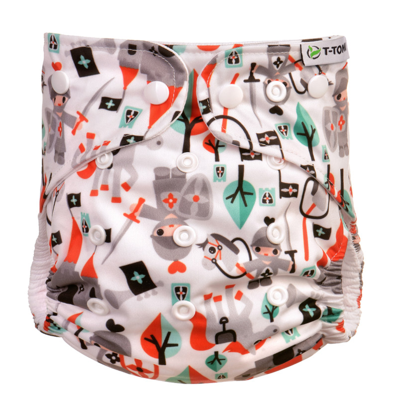 T-TOMI Pant diaper AIO - Changing set snaps Knights