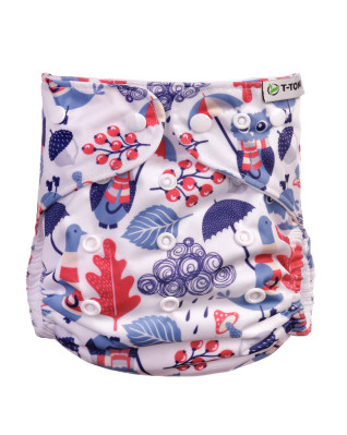 T-TOMI Pant diaper AIO - Changing set snaps Owls