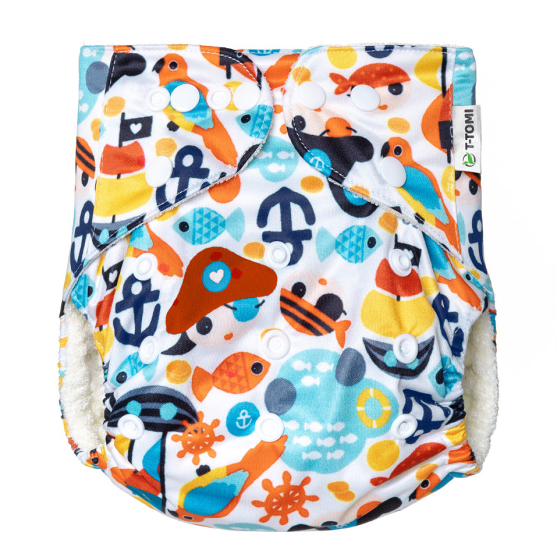 T-TOMI Pocket diaper (type AIO) - snaps Sailor