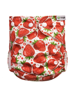 T-TOMI Pant diaper AIO - Changing set snaps Strawberries