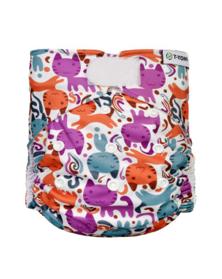 T-TOMI Pant diaper AIO - Changing set velcro Cats