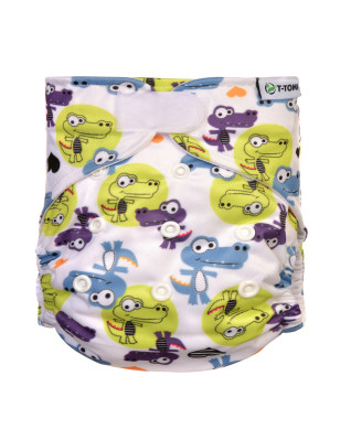 T-TOMI Pant diaper AIO - Changing set velcro Crocodiles