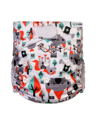 T-TOMI Pant diaper AIO - Changing set velcro Knights
