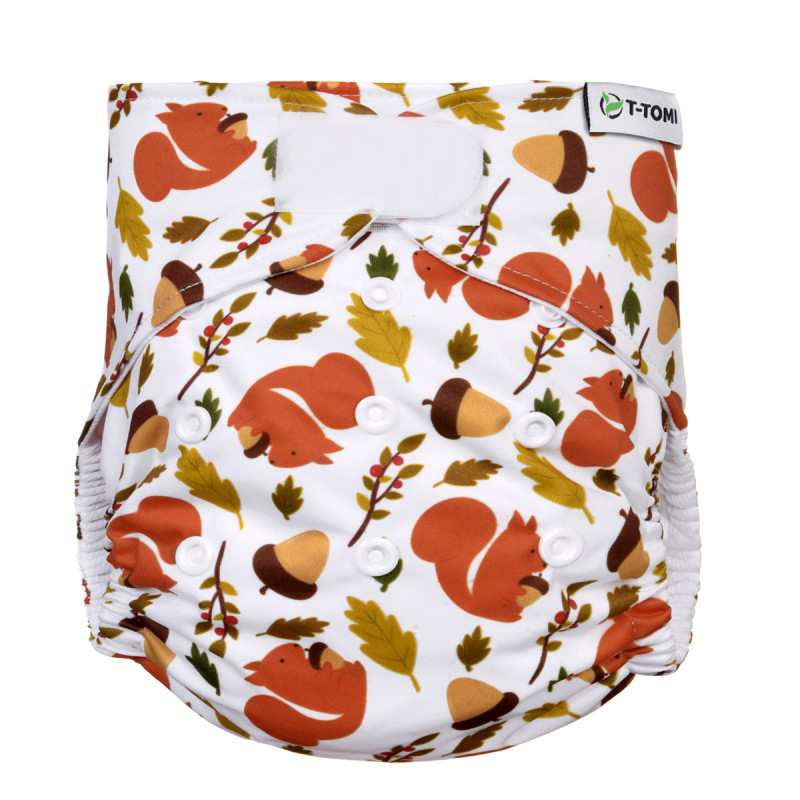 T-TOMI Pant diaper AIO - Changing set velcro Squirells