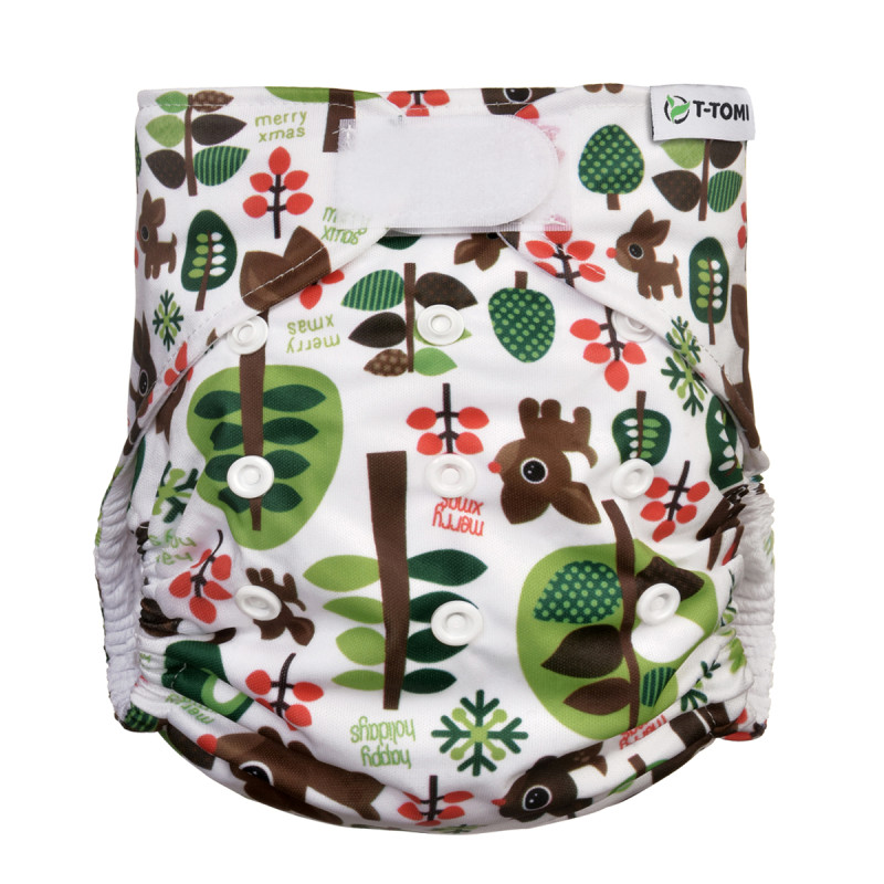 T-TOMI Pocket diaper (type AIO) - velcro Trees