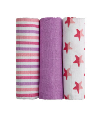 T-TOMI Bamboo diapers Pink stars