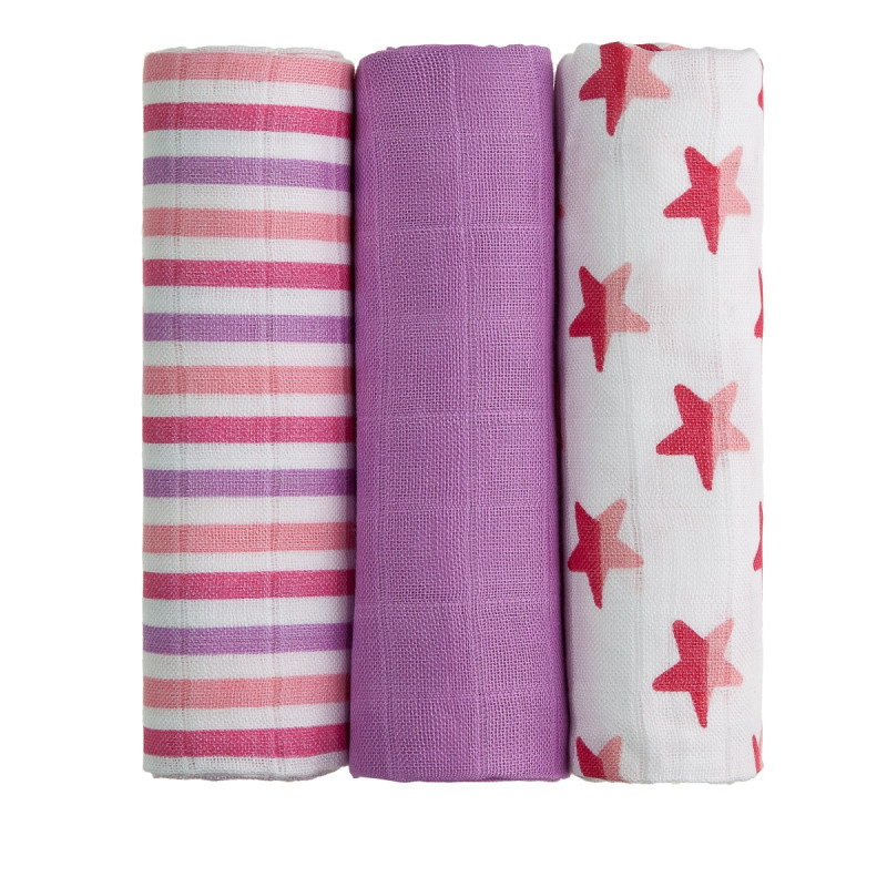 T-TOMI Bamboo diapers Pink stars