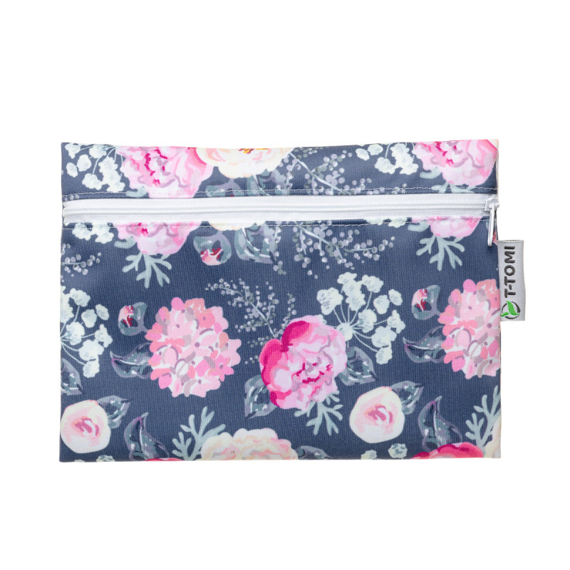 T-TOMI Wet bag Grey flowers
