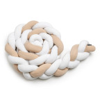 T-TOMI Braided crib bumpers 220 cm White + Beige