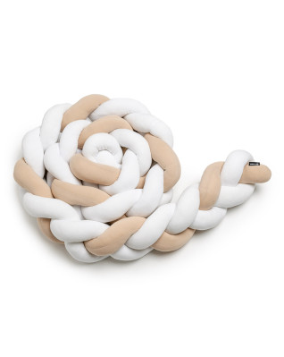 T-TOMI Braided crib bumpers 180 cm White + Beige 
