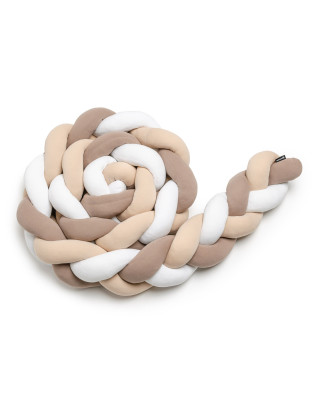 T-TOMI Braided crib bumpers 180 cm White + Beige + Mocca