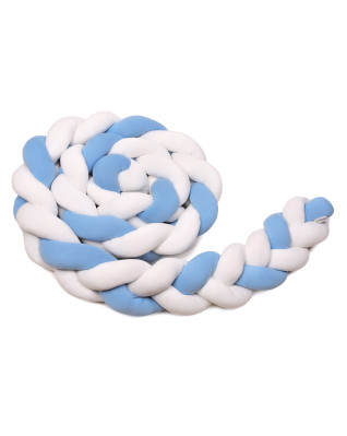 T-TOMI Braided crib bumpers 220 cm White + blue