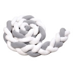 T-TOMI Braided crib bumpers 360 cm White + Grey