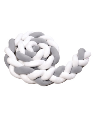 T-TOMI Braided crib bumpers 180 cm White + Grey