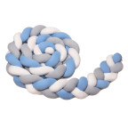 T-TOMI Braided crib bumpers 220 cm White + Grey + Blue