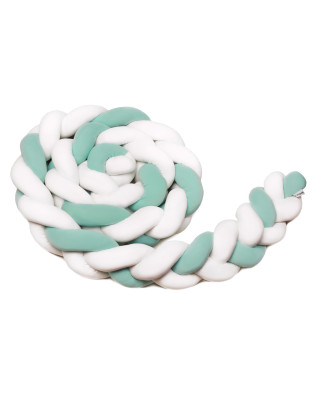 T-TOMI Braided crib bumpers 220 cm White + Mint