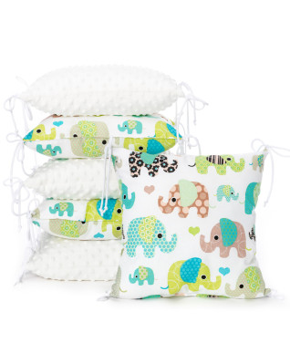 T-TOMI Pillow baby bumper Green elephant