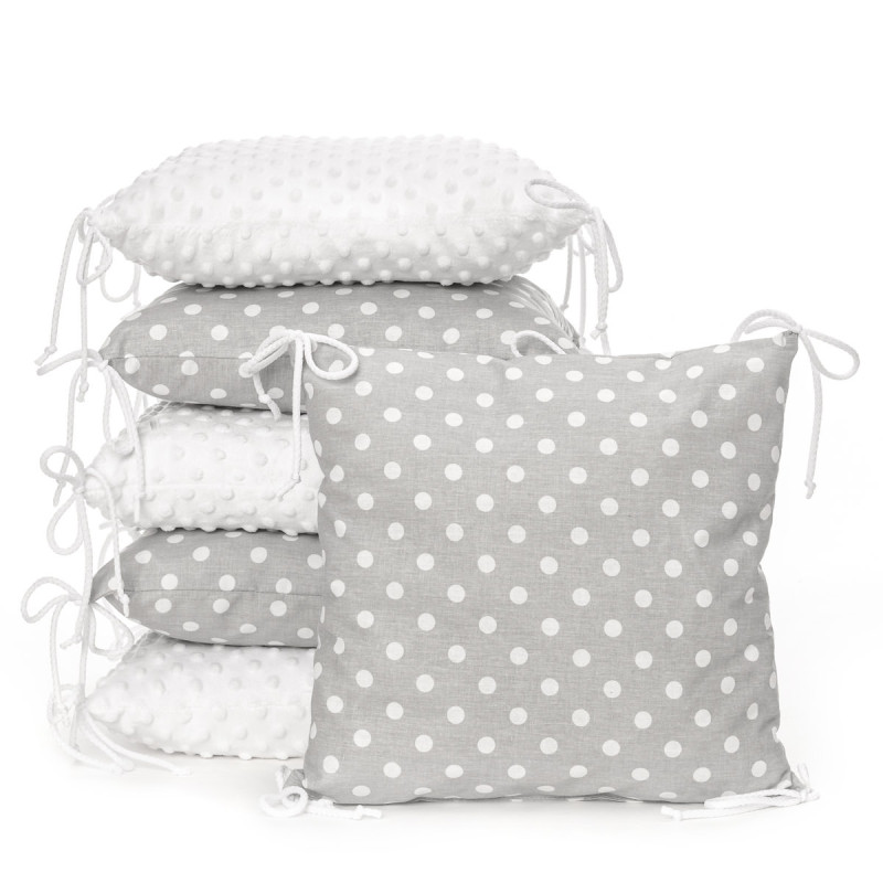 T-TOMI Pillow baby bumper Grey dots