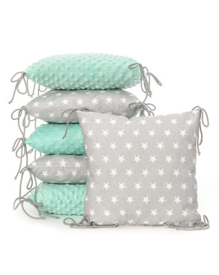 T-TOMI Pillow baby bumper Grey stars