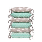 T-TOMI Pillow baby bumper Grey white clouds