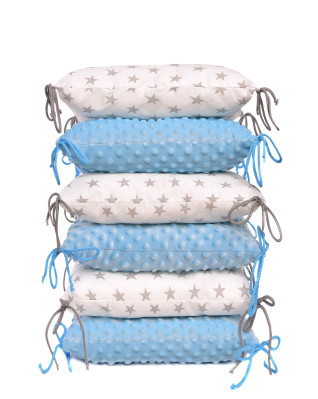 T-TOMI Pillow baby bumper White grey stars