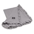 T-TOMI Muslin blanket with ruffles Grey
