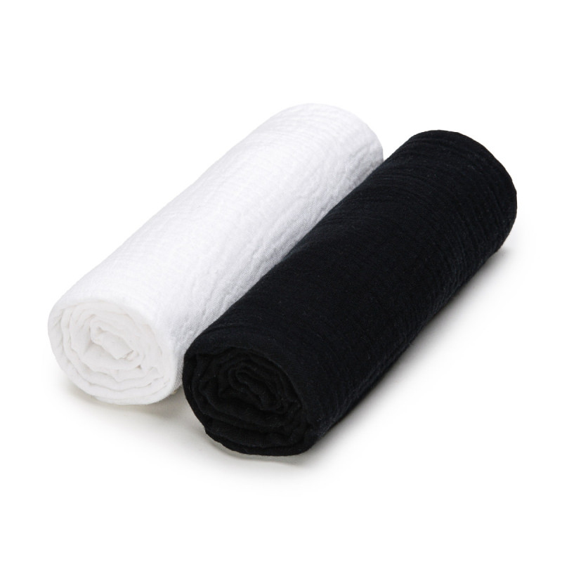 T-TOMI Muslin diapers Black + White
