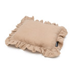 T-TOMI Muslin pillow with ruffles Beige