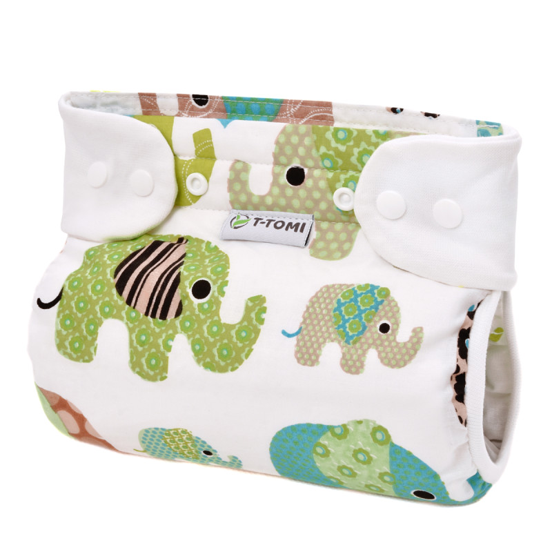 T-TOMI Ortopedical abduction pants - snaps Green elephants (3-6kg) 