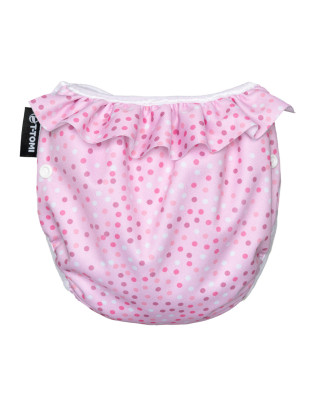 T-TOMI Swim pants with ruffle Pink dots