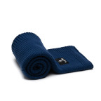 T-TOMI Knitted blanket Dark blue waves