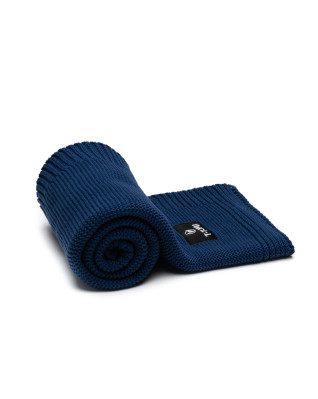 T-TOMI Knitted blanket Dark blue waves