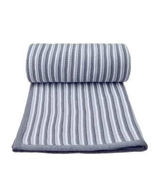 T-TOMI Knitted blanket White + Grey 